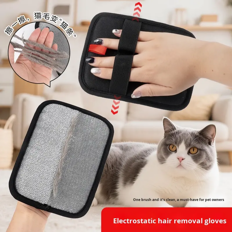 Pet Hair Removal Gloves Manufacturer - 2pcs Dual-Sided Eco-Friendly Plastic Sticky Scraping Tool
