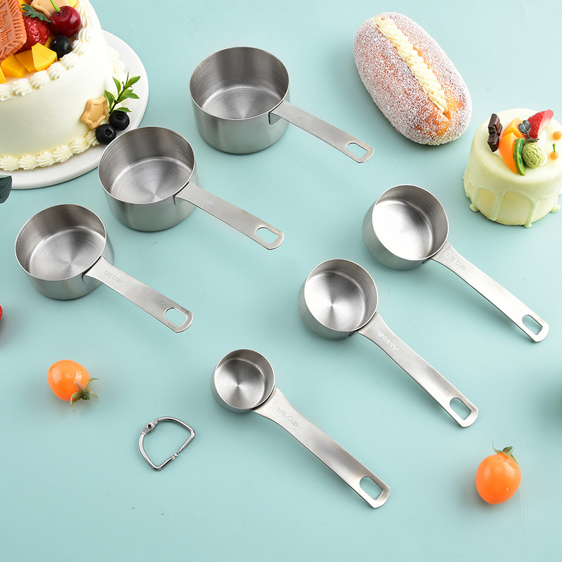 Measuring Spoons Cups Set Manufacturer - 430 Stainless Steel 6-Piece Kitchen Baking Tools with Scale