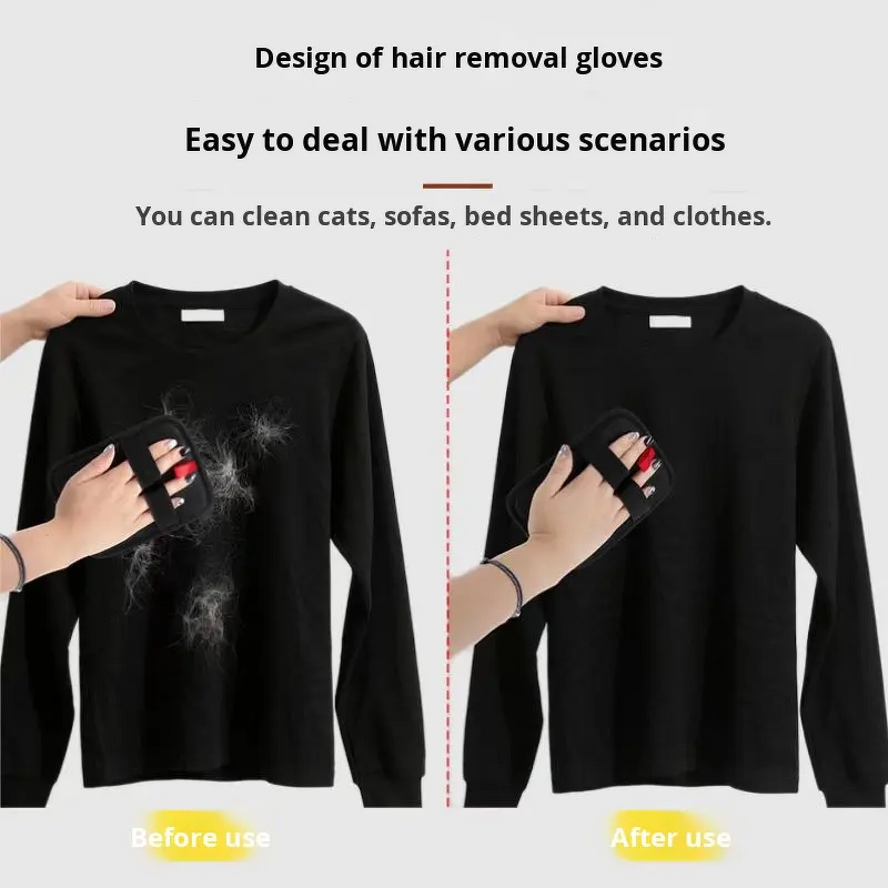 Pet Hair Removal Gloves Manufacturer - 2pcs Dual-Sided Eco-Friendly Plastic Sticky Scraping Tool