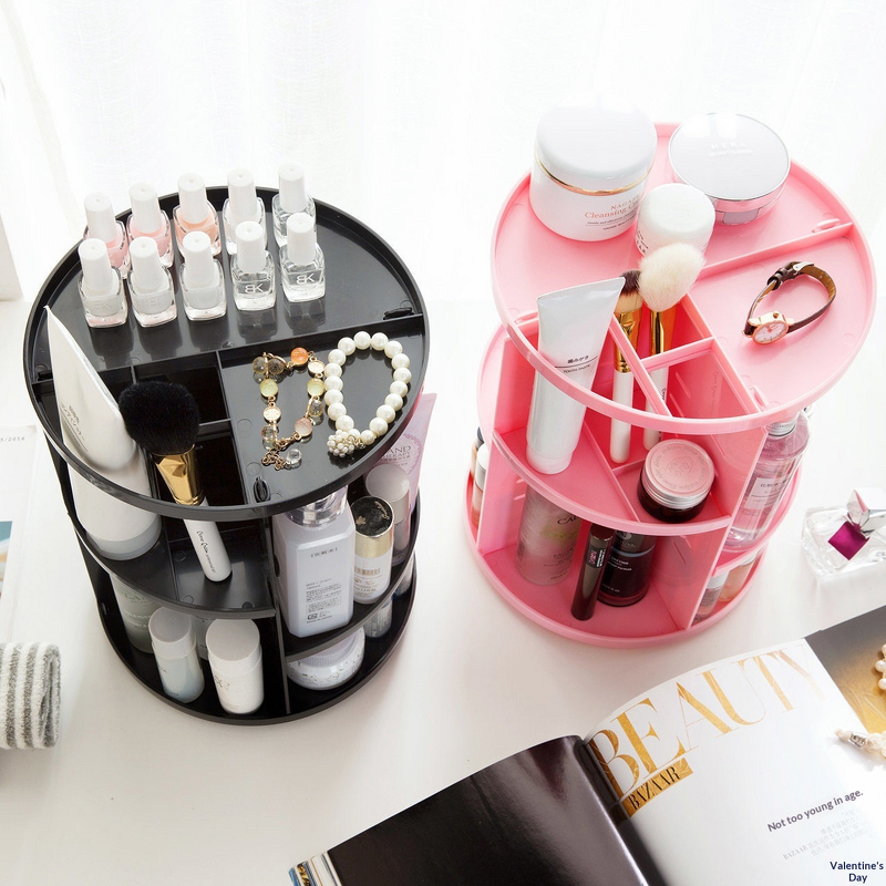 Rotating Makeup Box Manufacturer - Household Dressing Table Desktop Lipstick Jewelry Multi-function Storage Rack
