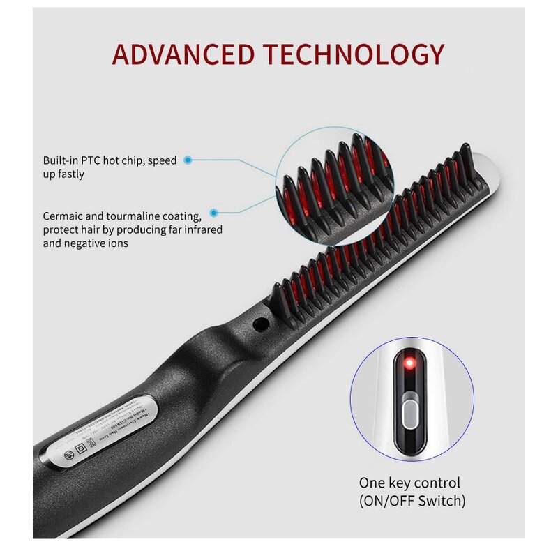 Hair Comb Brush Manufacturer - Multifunctional Quick Beard Straightener Curling Styler for Men
