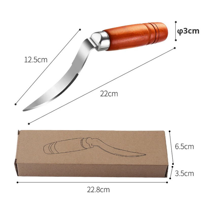 Coconut Meat Stripper Manufacturer - Stainless Steel Wooden Handle Efficient Coconut Peeling Tool