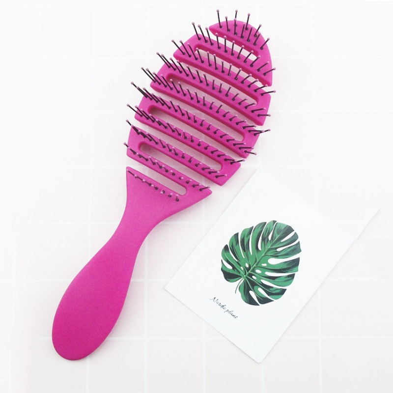 Scalp Massage Comb Manufacturer - Plastic Ribs Hollow-out Fluffy Wet/Dry Dual-use High Crown Hairstyle Tool