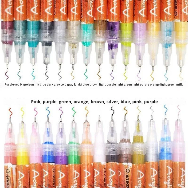 Nail Art Pen Set Manufacturer - 12-Color 3D Doodle Acrylic Paint Quick Drying Dot Stitching Pen