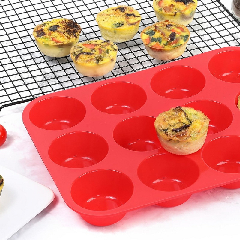 Silicone Cake Mold Manufacturer - 12-Hole Round Food Grade Muffin Cup DIY Baking Tray Tool