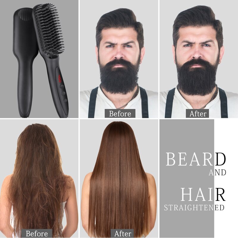 Hair Comb Brush Manufacturer - Multifunctional Beard Straightener Quick Hair Styler for Men