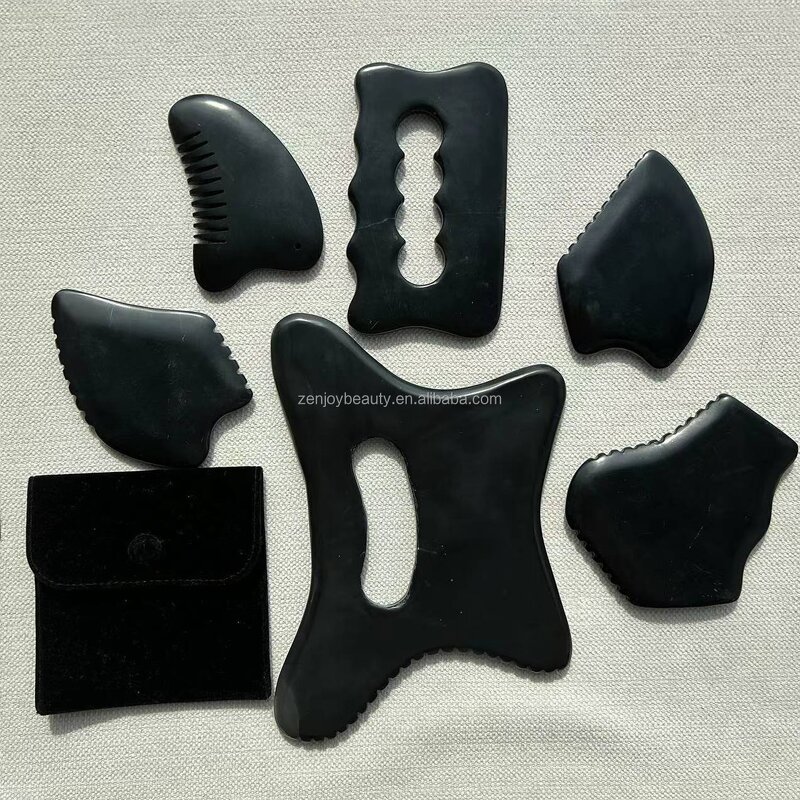 Gua Sha Bian Stone Manufacturer - 2025 Black Facial Massage Tool with Anti-Aging Skin Tightening Green Jade for Slimming