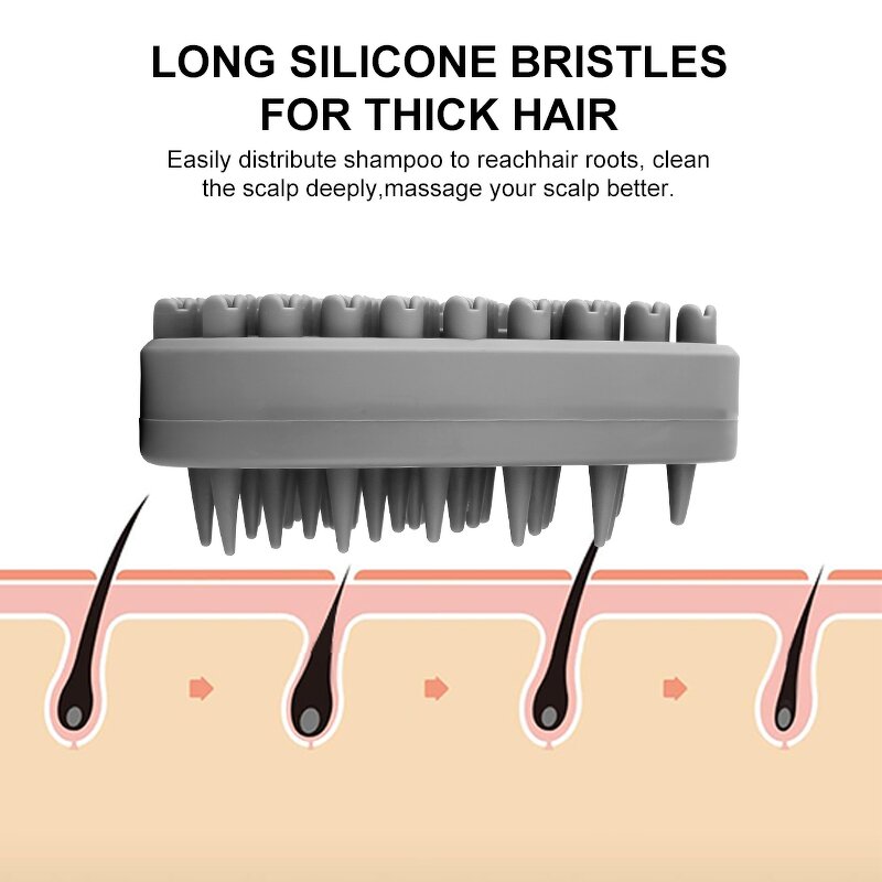 Scalp Care Massager Manufacturer - Custom Logo Soft Silicone Bath Shampoo Hair Brush Washing Head Massage Exfoliator Brushes