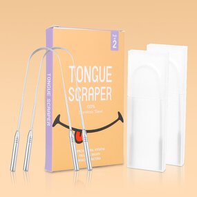 Tongue Cleaner Manufacturer - Custom U Shape Mini Metal Adults Kids Oral Care Hygienic Stainless Steel Tongue Scraper Set