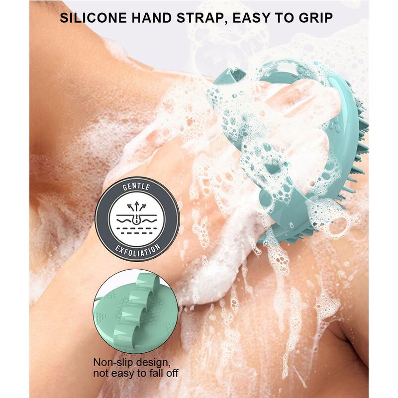 Silicone Body Scrubber Manufacturer - Hot Bathroom Anti Bacteria Round Soft Skin Exfoliator Massage Bath Cleaning Brush