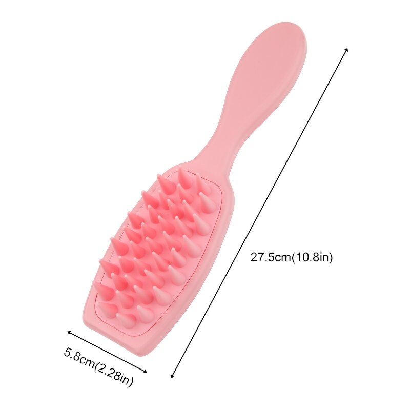 Silicone Hair Comb Manufacturer - Premium Straight Soft Bristles Dandruff Removal Scalp Care Long Handle Shampoo Scrubber