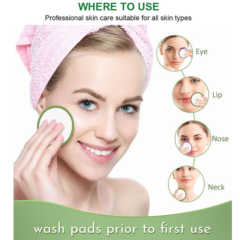 Eye Clean Pads Set Manufacturer - Eco-Friendly Soft Bamboo Cotton Washable Makeup Remover Cloths for All Skin Types