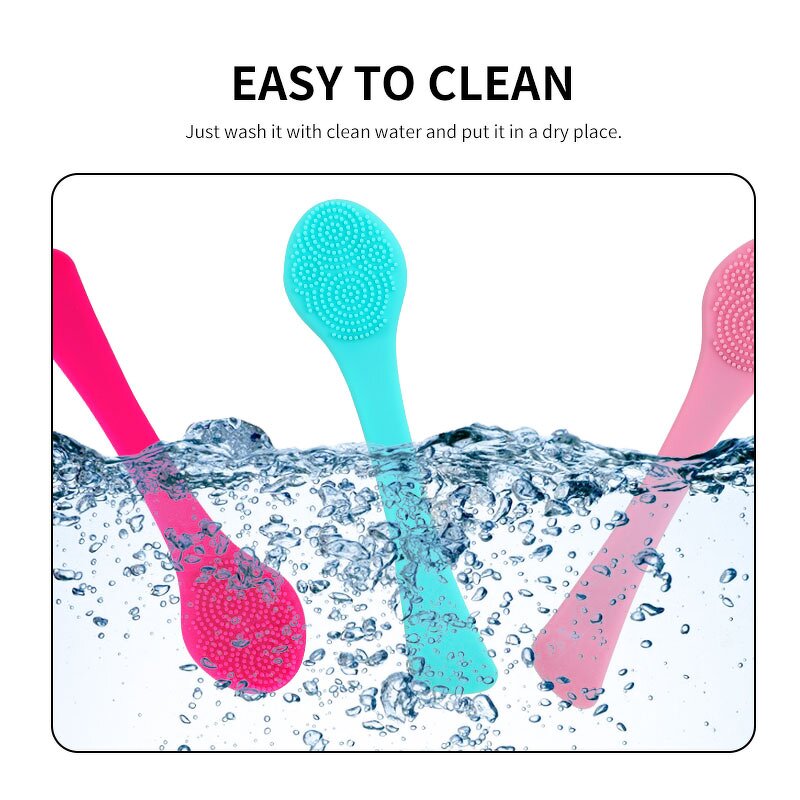 Facial Cleansing Brush Manufacturer - Custom soft handheld Silicone Anti-slip Washing Face Exfoliating Massage Scrubber Pad