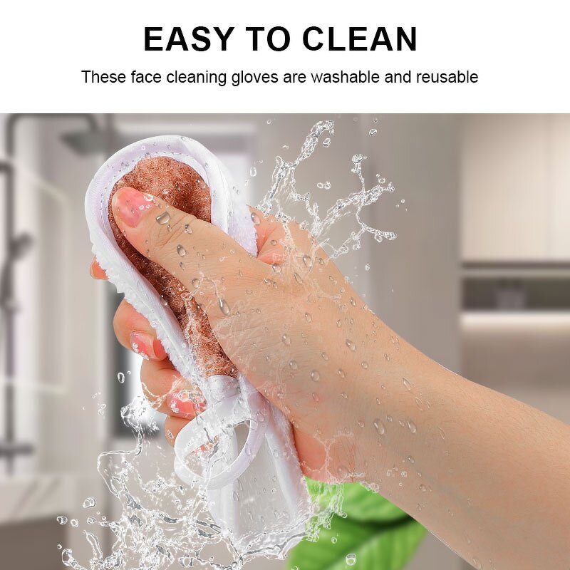 Makeup Remover Glove Manufacturer - Customization Logo Soft Microfiber Reusable Scrubbing Cleaning Face Towel Mitts for Spa