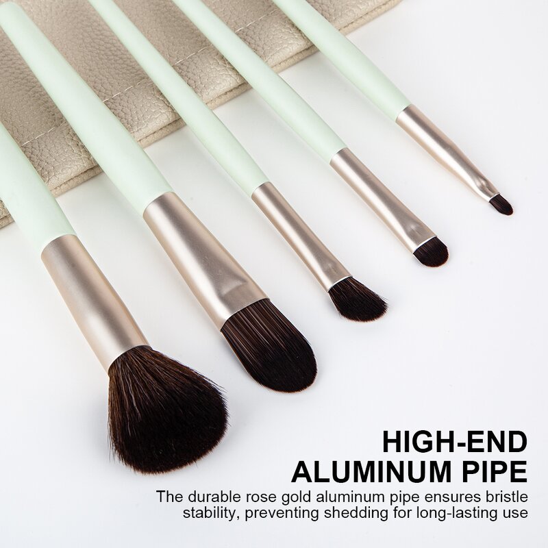 Makeup Brush Set Manufacturer - Custom Logo Soft Animal Hair Synthetic Highlight Face Powder Blush Concealer Brushes with PU Bag