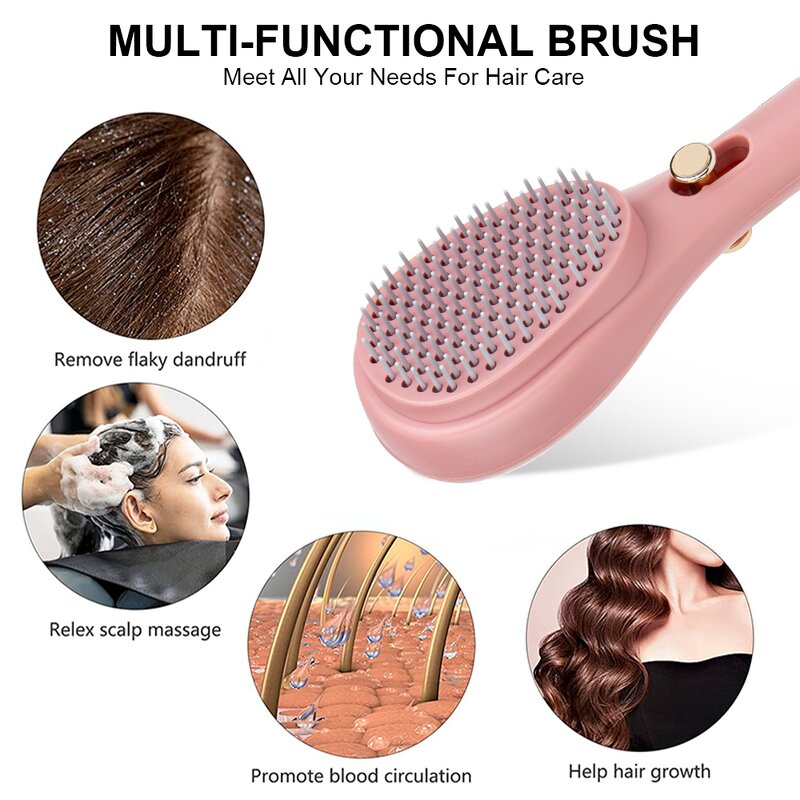 Massage Comb Manufacturer - Custom Retractable Anti-static Scalp Cleaning Fluffy Portable Hair Straightening Tool
