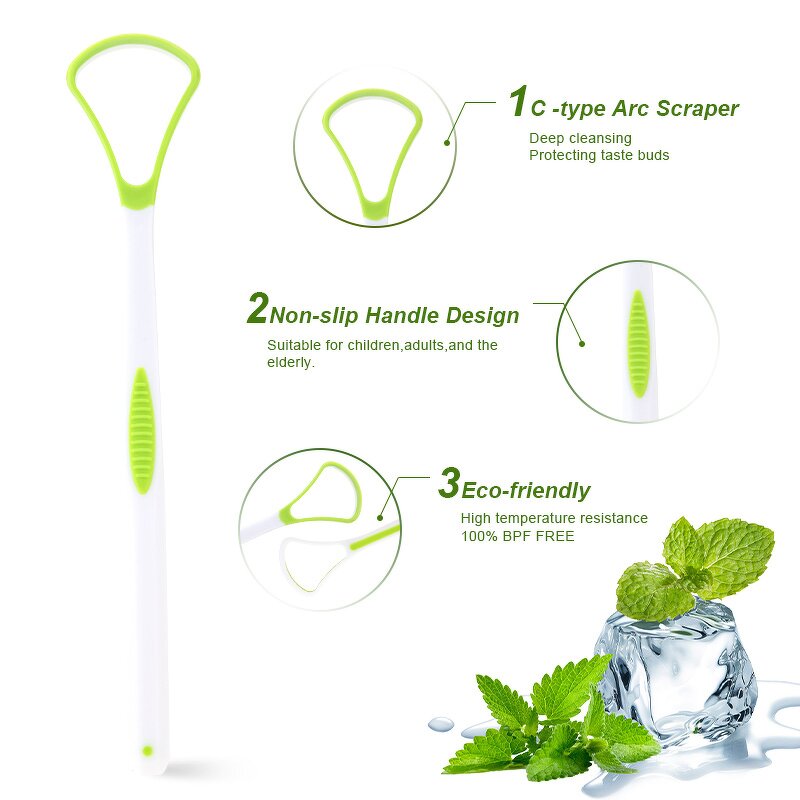 Plastic Tongue Scraper Manufacturer - Wholesale 100% BPA Free Oral Care Hygiene Coating Cleaning Brush Reusable Soft Rubber Tool