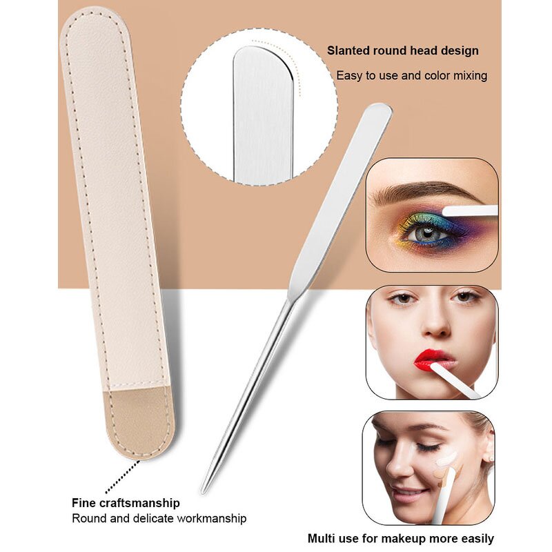Makeup Spatula Brush Set Manufacturer - Custom Foundation Liquid Cream Mixing Stainless Steel Facial Shadow Mix Palette Tool