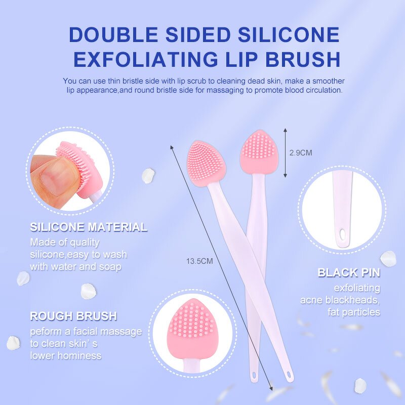 Facial Cleansing Brush Manufacturer - Customized Private Label Double-Sided Silicone Exfoliate Nose Lip Scrub Brushes Tool