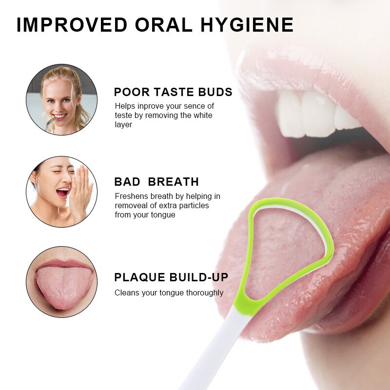 Plastic Tongue Scraper Manufacturer - Wholesale 100% BPA Free Oral Care Hygiene Coating Cleaning Brush Reusable Soft Rubber Tool