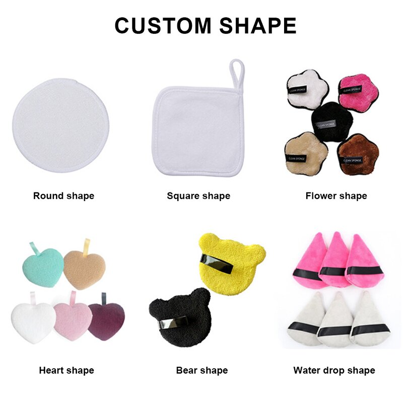Makeup Remover Pads Manufacturer - Custom Logo Reusable 100% Microfiber Washable Face Cleansing Exfoliating Puff