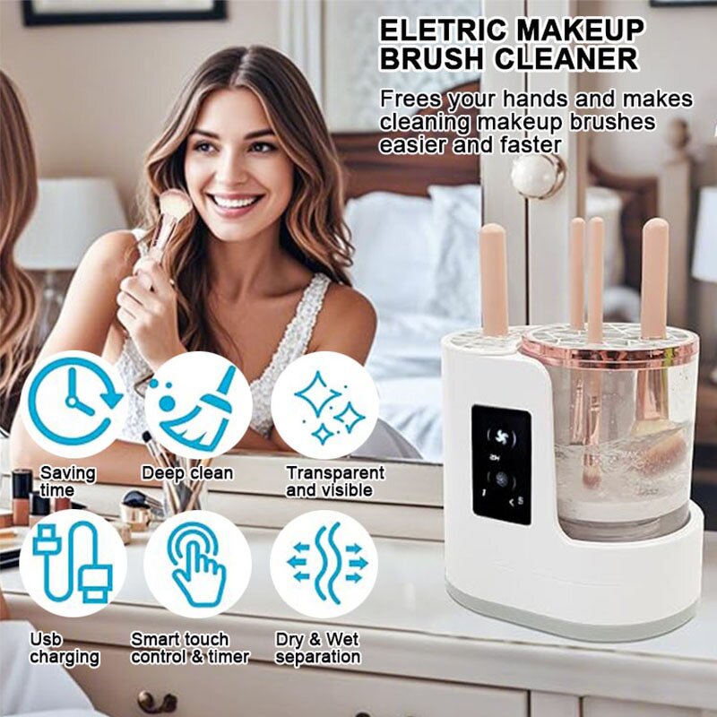 Makeup Brush Cleaner Manufacturer - Factory Price 3 in 1 USB Electric Automatic Cleaning Quick-Drying Cosmetics Brush Washer