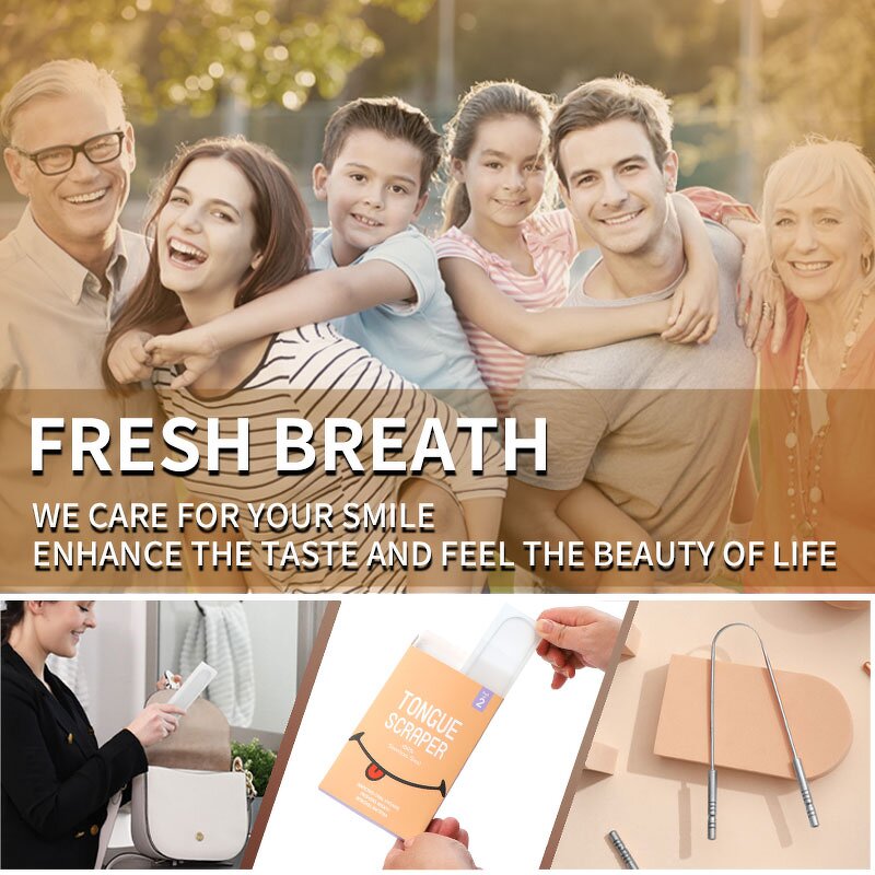 Tongue Cleaner Manufacturer - Custom U Shape Mini Metal Adults Kids Oral Care Hygienic Stainless Steel Tongue Scraper Set