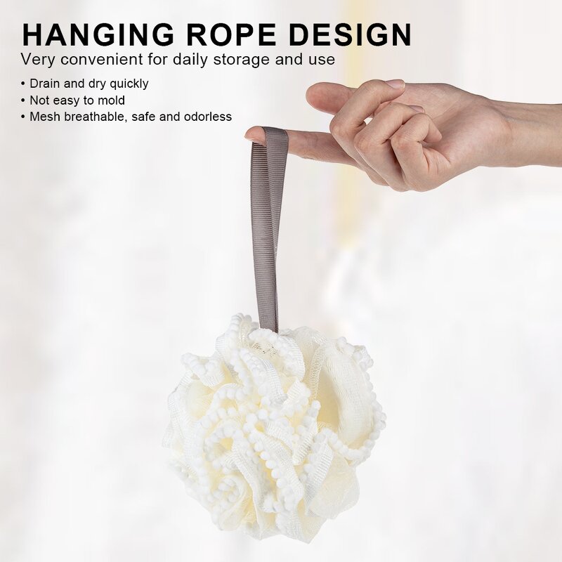 Bath Sponge Ball Manufacturer - OEM ODM Custom Mix Color PE Plastic Foaming Net Exfoliating Body Scrubber Luffa