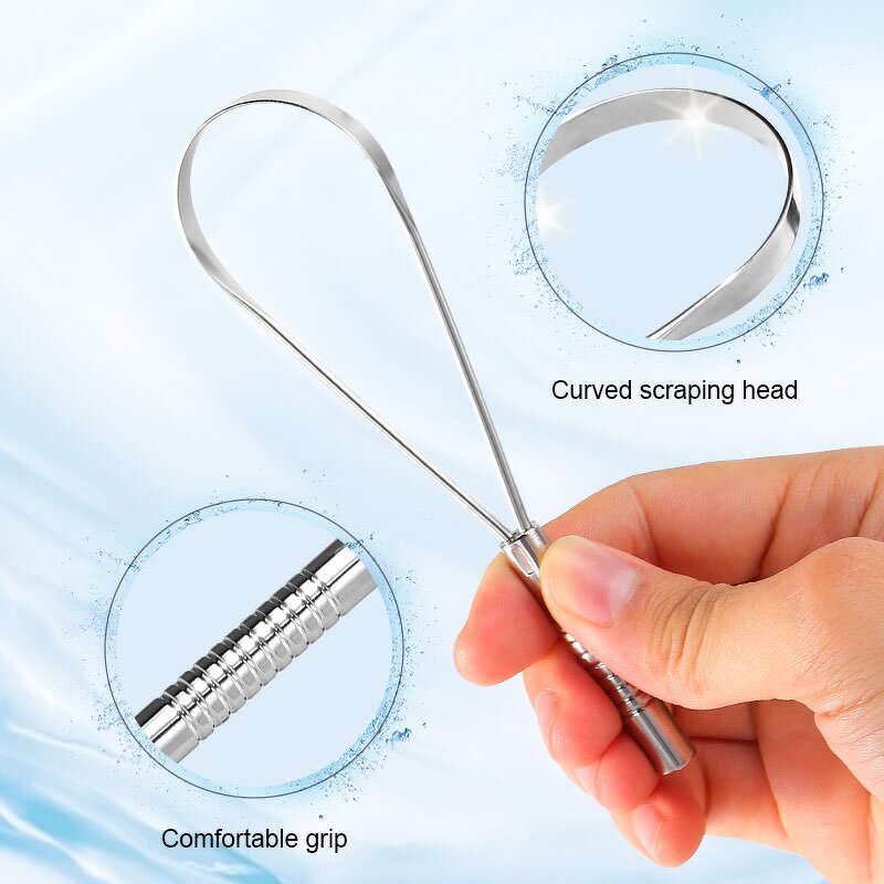 Metal Tongue Scraper Manufacturer - New Long Life Time Premium Hygienic Stainless Steel Bad Breath Treatment for Adults