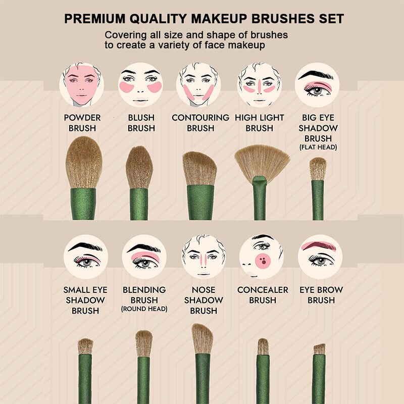 Makeup Brush Set Manufacturer - Professional 10pcs Wooden Handle Soft Synthetic Fiber Face Eye Foundation Blush Tool with Bag
