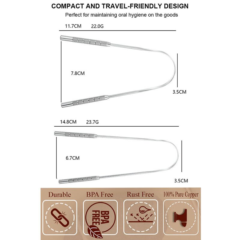 Tongue Cleaner Manufacturer - Professional Pure Copper Remove Bad Smell Fresh Breath Mouth Care Tool Tongue Scraper