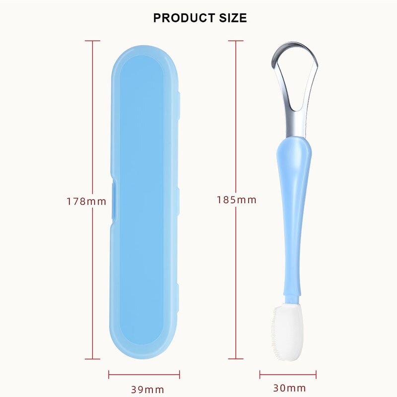 Tongue Cleaner Manufacturer - Custom Logo 2 in 1 Dual Head Healthy Oral Care Tool Adults Kids With Soft Bristles Toothbrush