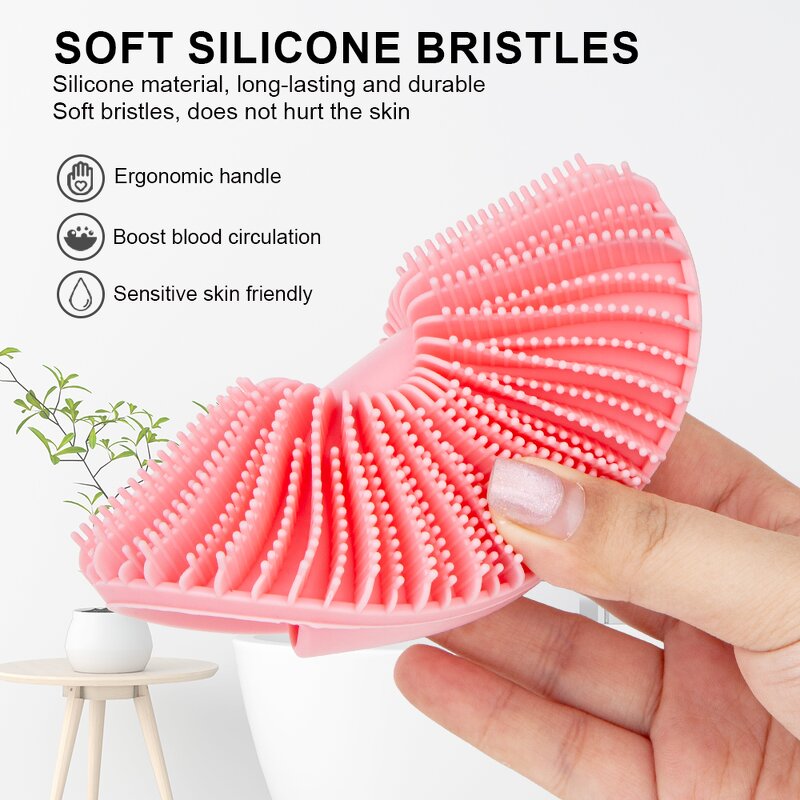 Silicone Bath Brush Manufacturer - Custom Loofah Body Handheld Exfoliator Massage Back Cleaning Scrubber for Sensitive Skin