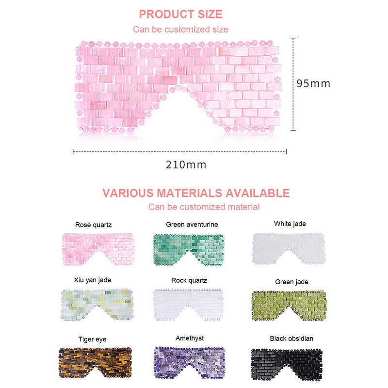 Jade Eye Mask Manufacturer - Facial Cooling Natural Crystal Energy Stone Hot Cold Therapy Anti-Aging Face Massage Relax Sleep Mask