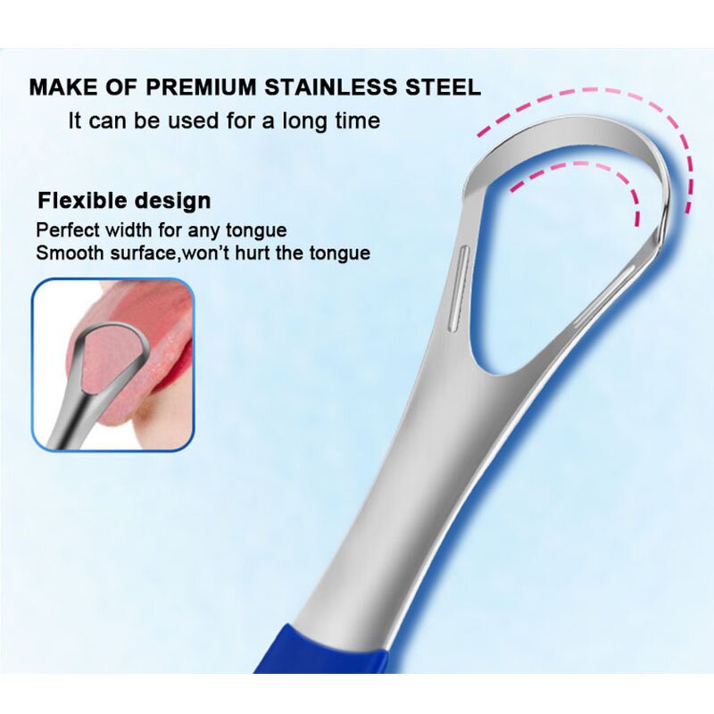 Tongue Scraper Manufacturer - High Quality Stainless Steel Medical Grade Oral Hygiene Care Cleaner Tool for Adults & Kids