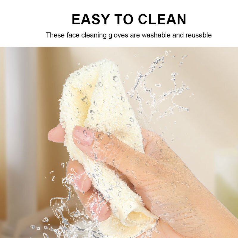 Makeup Remover Gloves Manufacturer - New Colorful Soft Fiber Face Cleansing Reusable Washable Facial Make up Removal Mitts