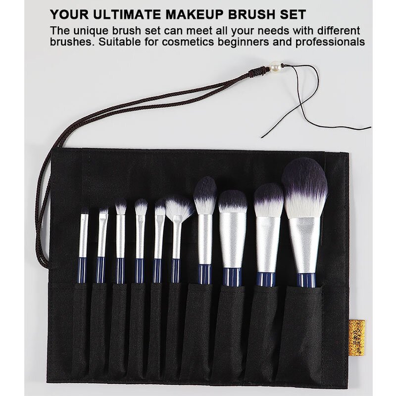 Makeup Brush Set Manufacturer - Custom Logo Professional Synthetic Foundation Powder Concealer Eye Shadows Brushes with Waterproof Bag