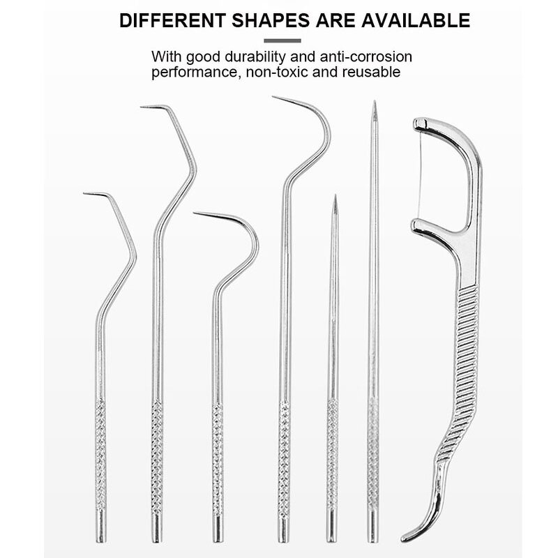Metal Toothpick Set Manufacturer - Portable Stainless Steel Reusable Waterproof Mini Oral Cleaning Teeth Care Mouth Cleaner Tool