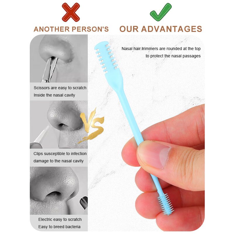 Ear Nose Hair Trimmer Manufacturer - 2 in 1 360 Degree Rotation Shaving Double Sided Comb Nostril Cleaner Portable Nasal Tool