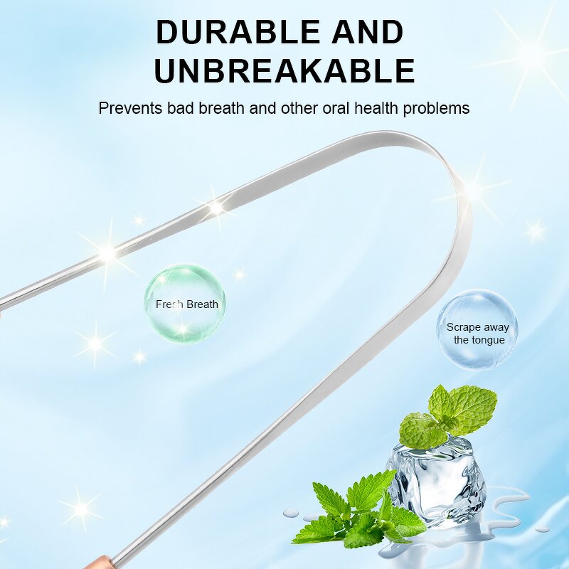 Tongue Cleaner Manufacturer - Custom Logo Stainless Steel Reduce Bad Breath Oral Care Tool with Ridges for Men Women