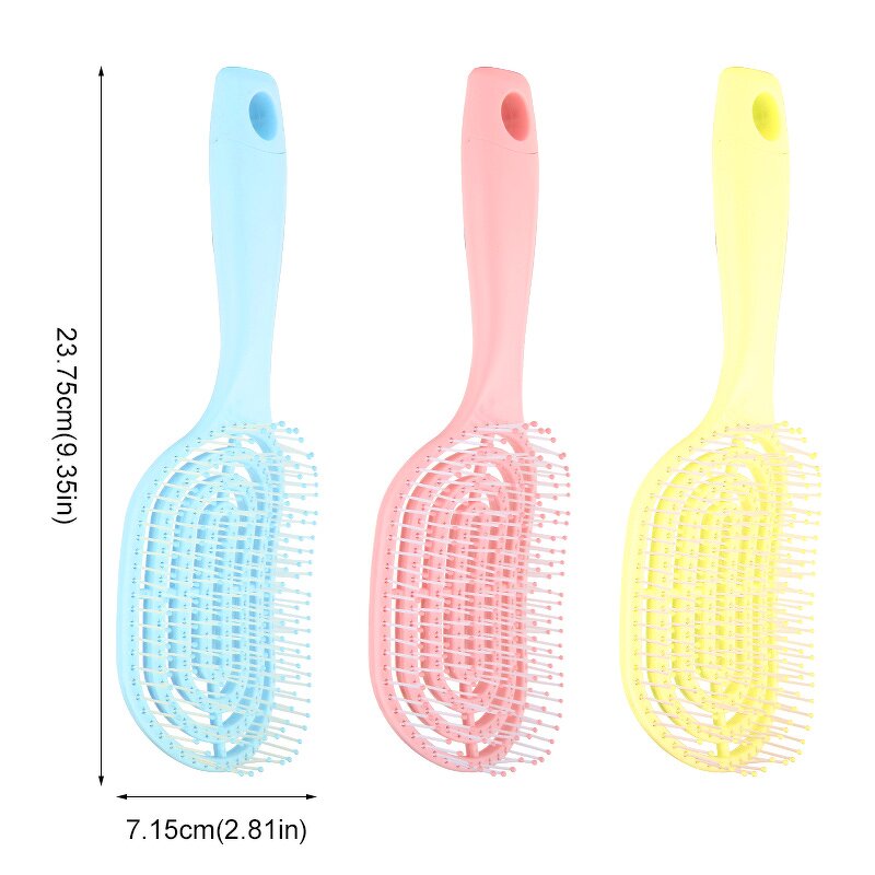 Scalp Massage Hairbrush Manufacturer - Customized Hollowed-out Self Cleaning ABS Detangling Vent Shower Soft Bristles Brush