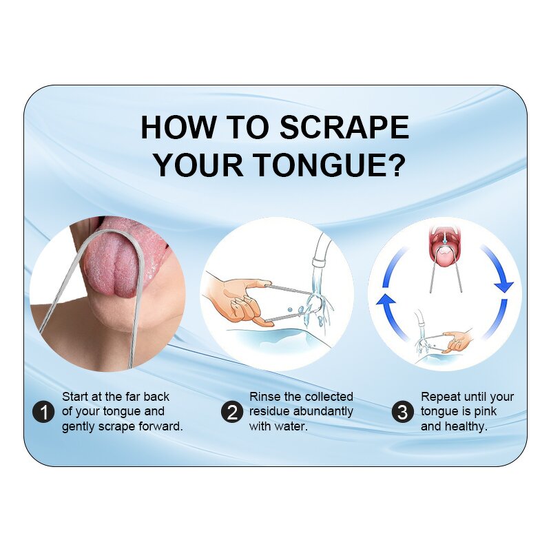 Tongue Cleaner Manufacturer - Custom Logo Stainless Steel Reduce Bad Breath Oral Care Tool with Ridges for Men Women