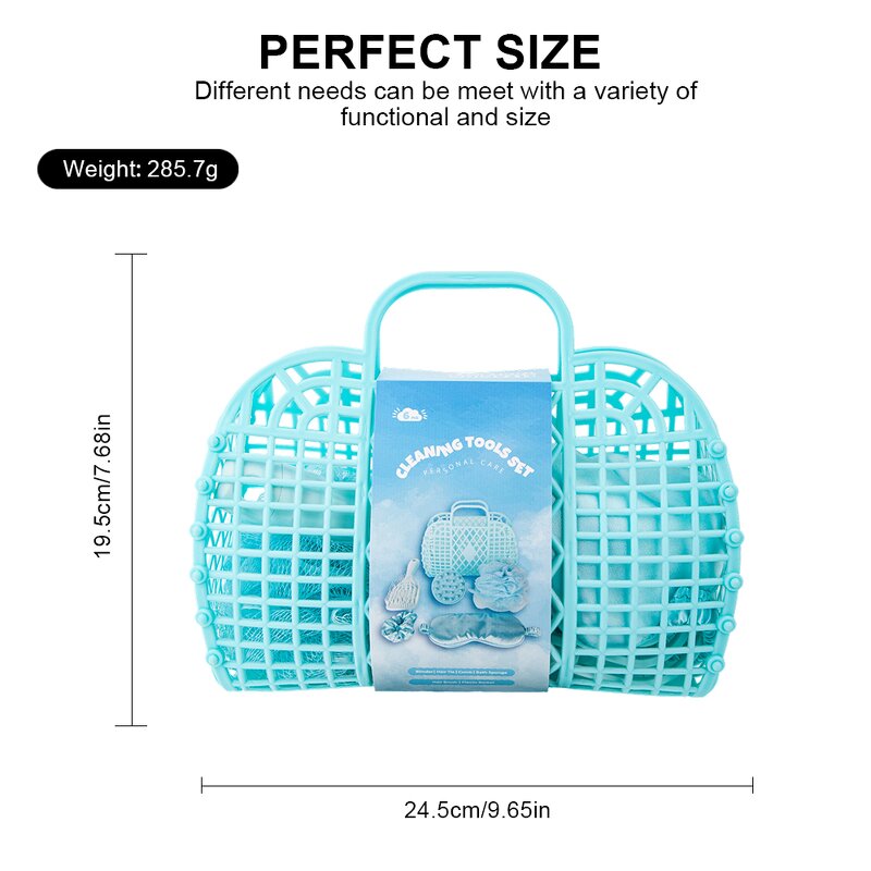 Personal Care Tool Set Manufacturer - Custom Bath Sponge Gift Basket Silicone Hair Comb Satin Scrunchies Silk Eye Mask