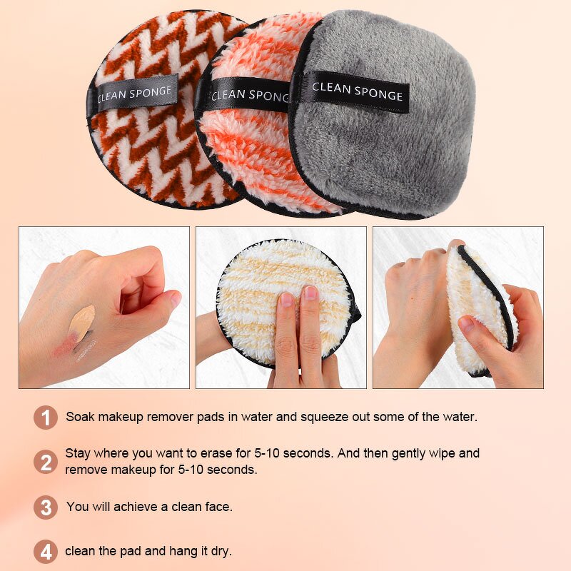 Makeup Remover Pads Manufacturer - Reusable Round Microfiber Washable Face Cleansing Skin Care Make up Removal Cotton Pad