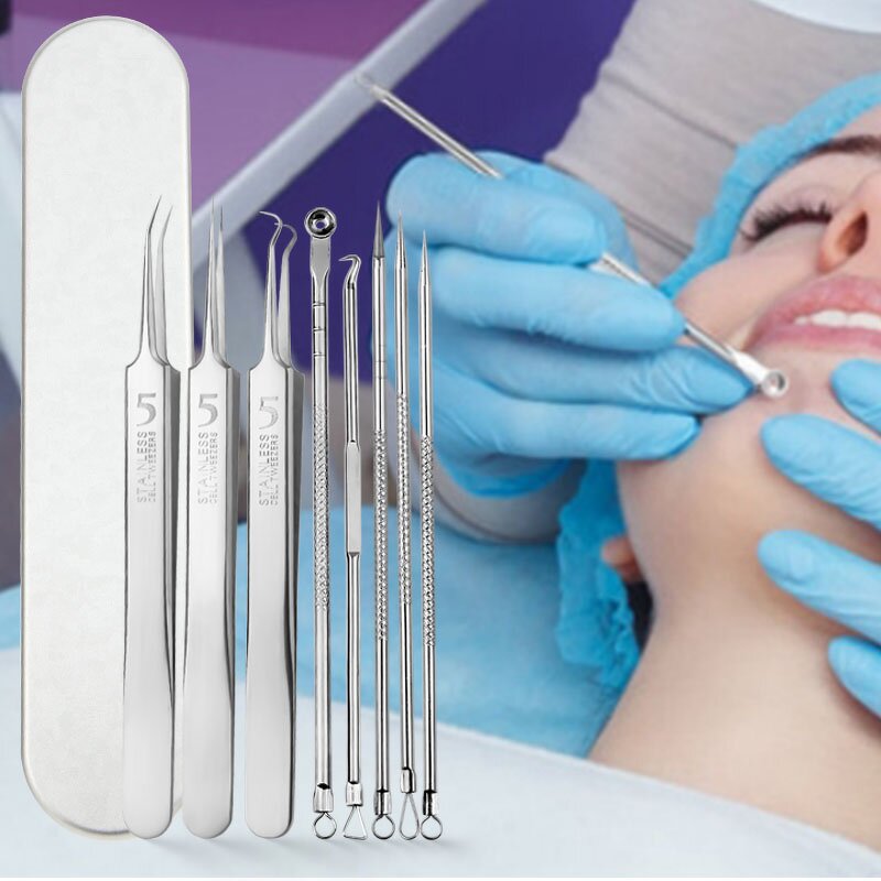 Pimple Popper Tool Kit Manufacturer - Hot Sell Professional Facials Spot Whitehead Blemish Acne Needle Extraction