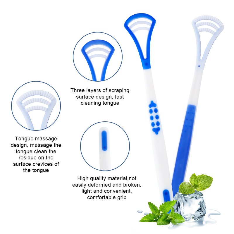 Tongue Scraper Manufacturer - Eco Friendly Reusable 3 Layer Kids Adult Oral Hygiene Teeth Care Cleaning Pink Tongue Cleaner