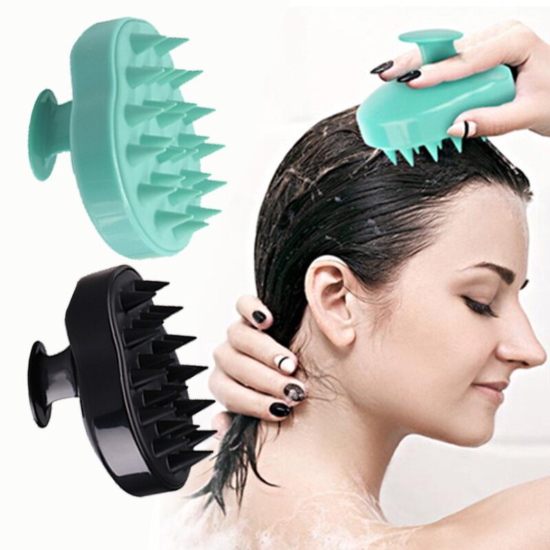 Scalp Massager Comb Manufacturer - Hot Sales Silicone Plastic Handle Handheld Head Shampoo Brush for Hair Growth
