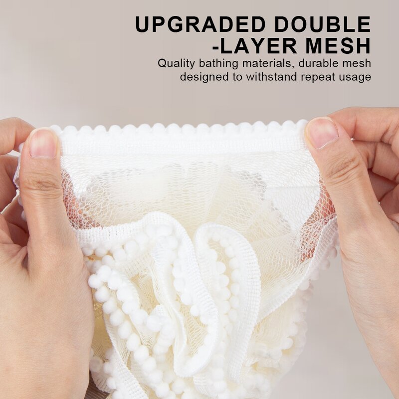 Bath Sponge Ball Manufacturer - OEM ODM Custom Mix Color PE Plastic Foaming Net Exfoliating Body Scrubber Luffa