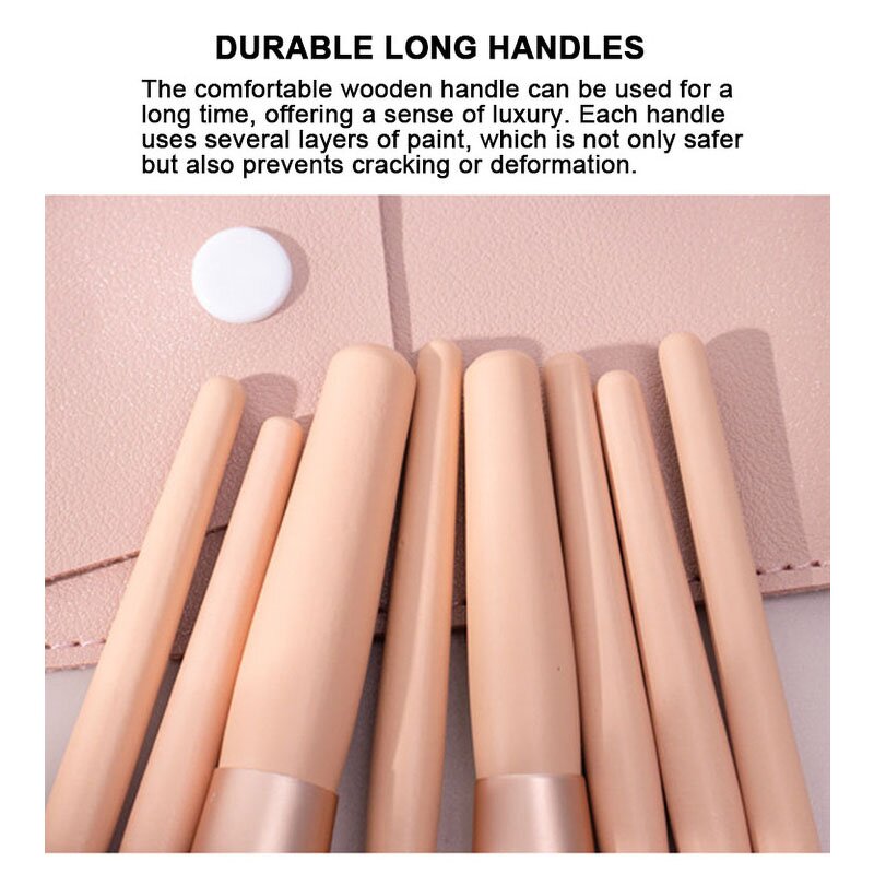 Travel Makeup Brushes Set Manufacturer - Premium Mini 8pcs Soft Synthetic Bristles Eyeshadow Face Blush Cosmetics Tool Kit