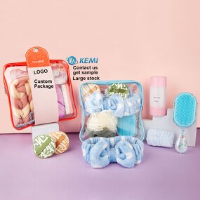 Makeup Skincare Spa Set Manufacturer - Custom Soft Microfiber Headband Wristband Beauty Sponge Scalp Styling Tool